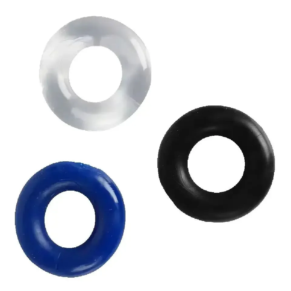Cock Rings 3PCS Stretchy Stay Hard Beaded Lock Durable Silicone Penis Ring Sex Toys for Men Delay Ejaculation Scrotum Lock Ring