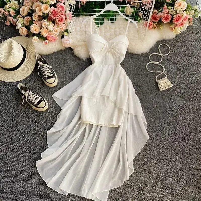 France Elegant Black Patchwork Long Strap Dress Sleeveless Party Style Women Gentle Y2k Vintage Bodycon Spring Summer 2026