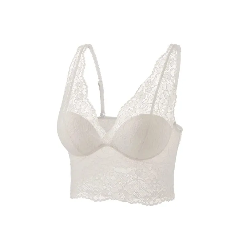 Birdtree Silk Lining Women's Elegant Bra Brief Set Soft Wireless Lace Breathable Bralette 2026 Summer New Underwear A65325JF