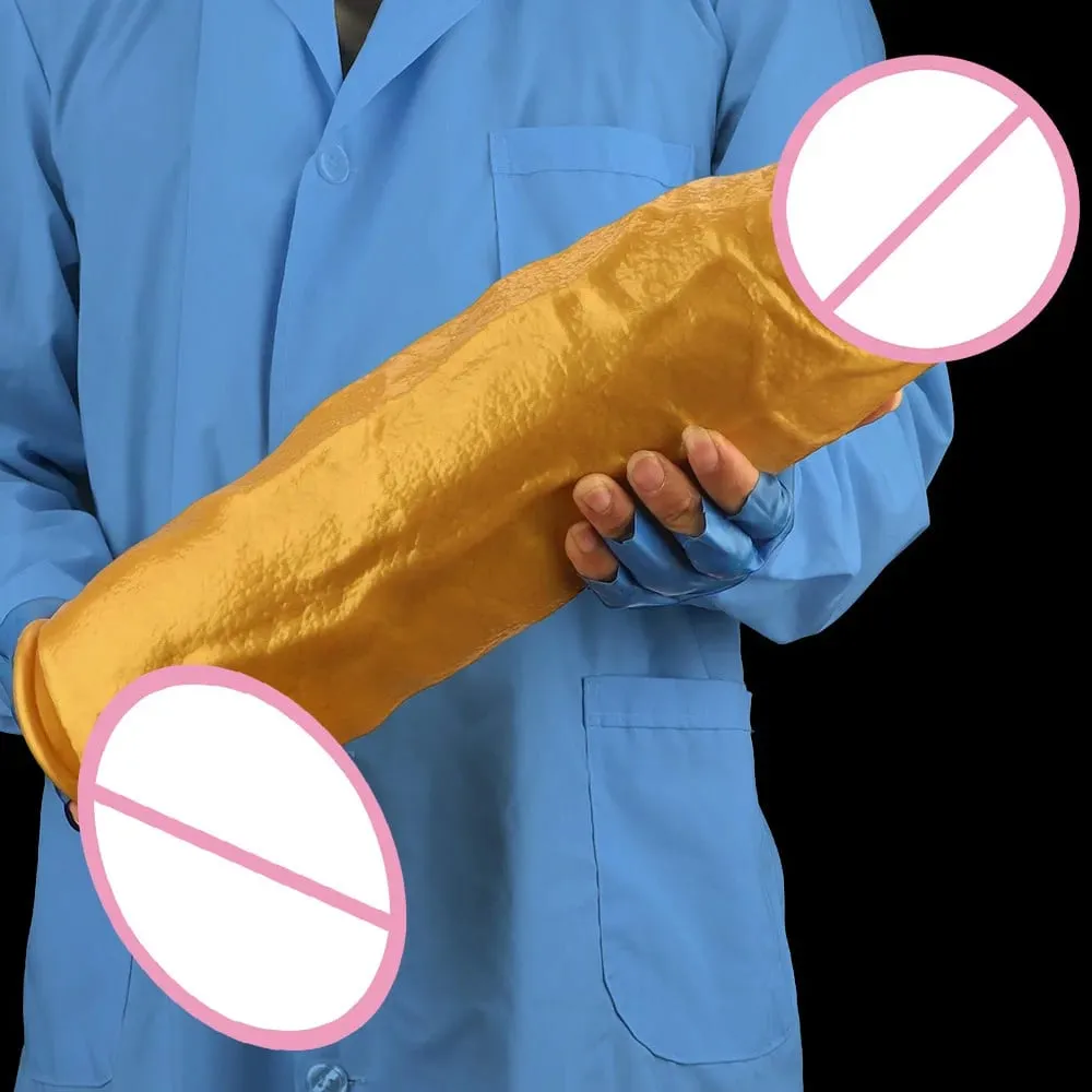 46cm Large Gold Silicone Dildo Anal Plug Sex Toy Realistic Penis Anal Dilator Fisting Masturbator Realistic Penis