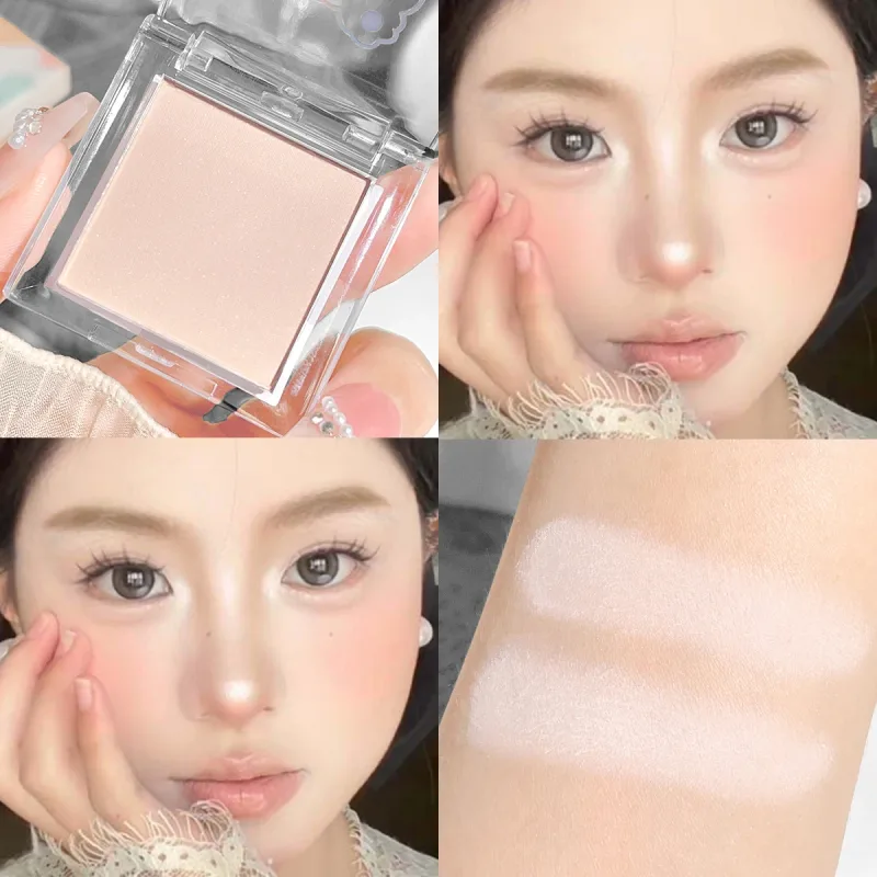 White Matte Eyeshadow Palette Cut Crease Base Highlighter Waterproof Long Lasting Brightening Eye Makeup Shell