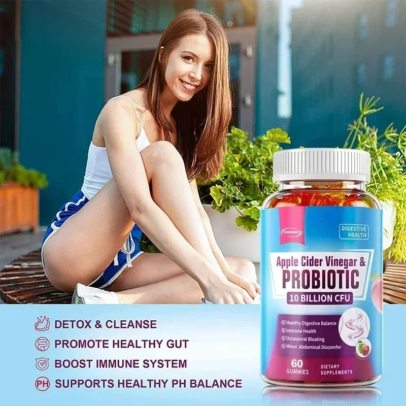 Probiotic Gummies - Contains Apple Cider Vinegar Which Aids Digestion Boosts Immunity and Relieves Constipation and Bloating