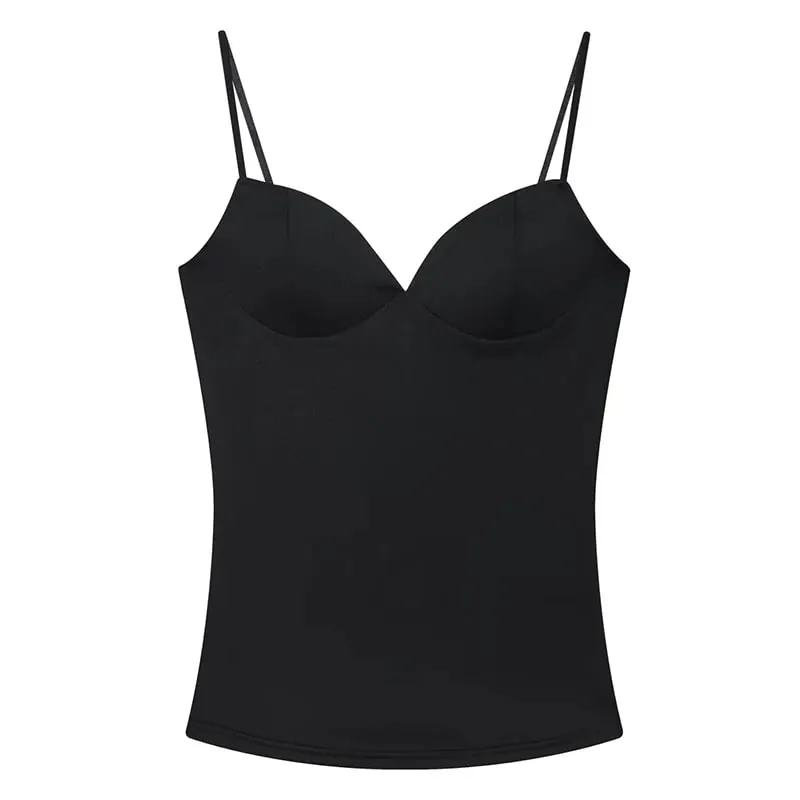 Sleeveless Crop Tops For Woman Corset Camisole Brown Top Women Bodycon Backless Sexy Tops With Straps Bustier Tank Tops