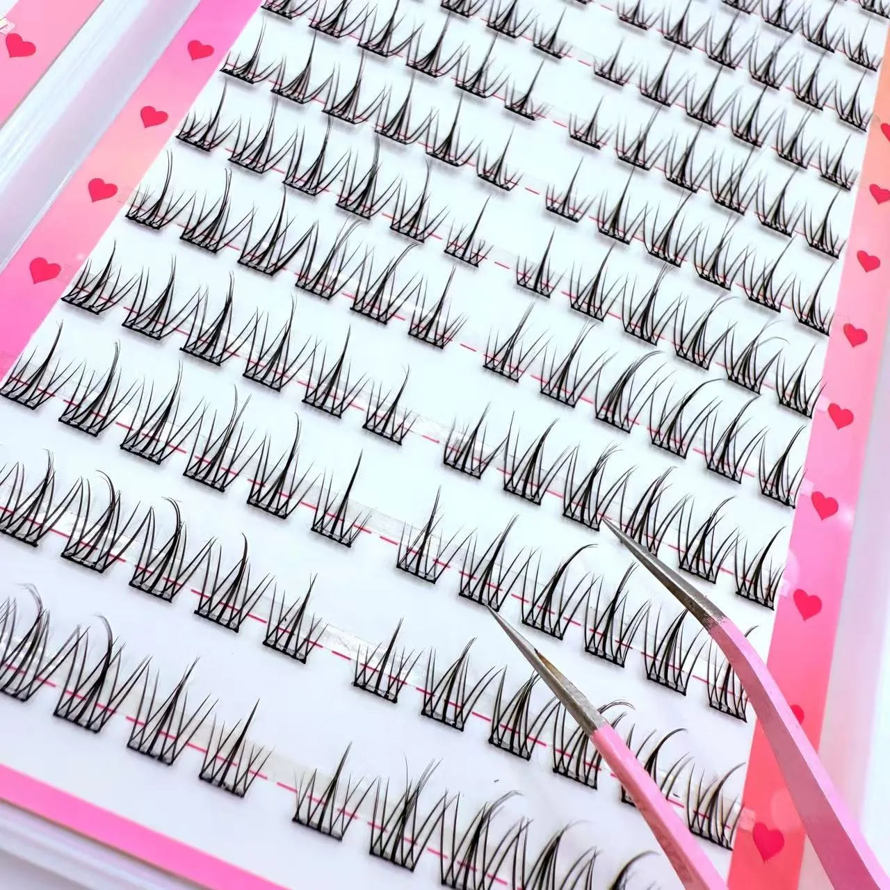 288Clusters Self Adhesive No Glue Daily Natural Eye Makeup Eyelash Extensions Kit False Eyelashes With Tweezers