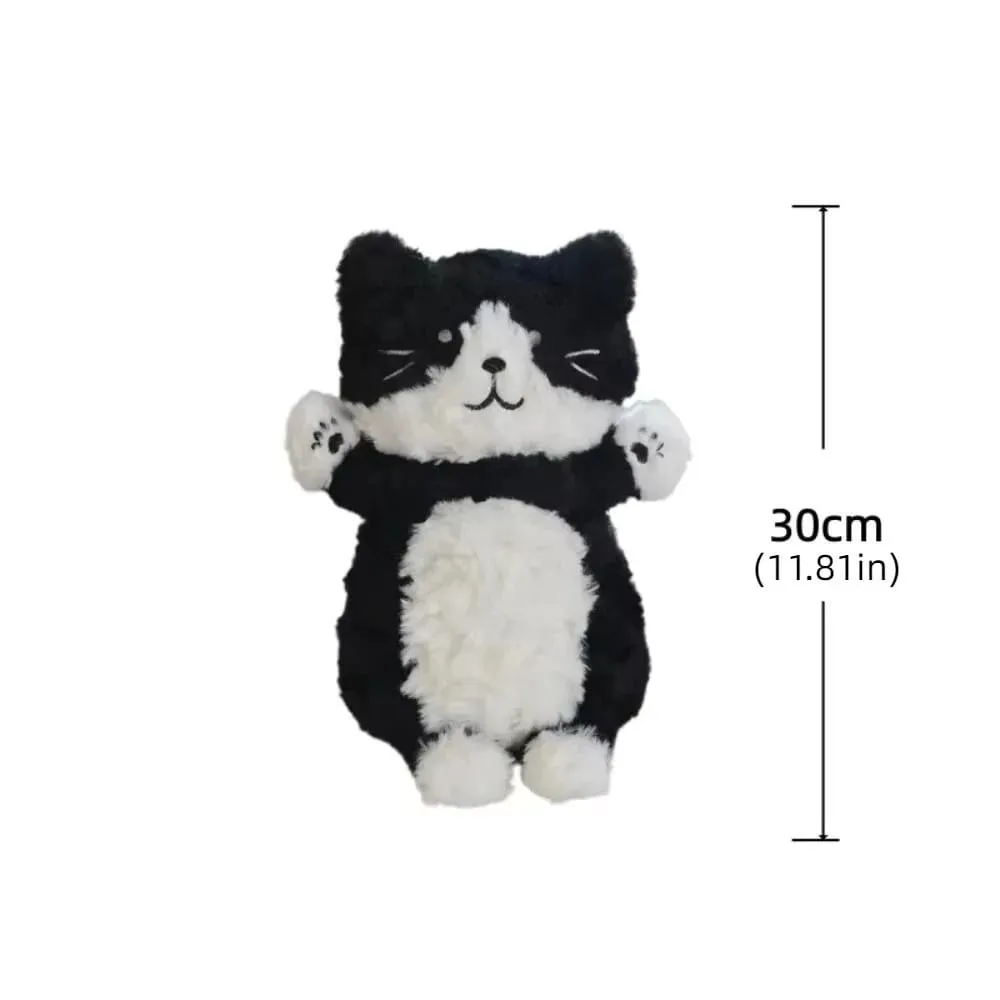Cute Big Eyes Cat Plush Toy Soft Lifelike Kitten Simulation Black Cat Plush Doll 22cm Lovely Brown Cat Plush Doll Birthday Gift