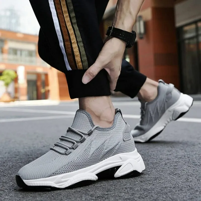 Zapatos de hombre, zapatillas de deporte con aumento de altura de 10cm, zapatos informales transpirables para exteriores, zapatos con cordones para correr para hombre, zapatos de malla con suela suave y elevador — image 6