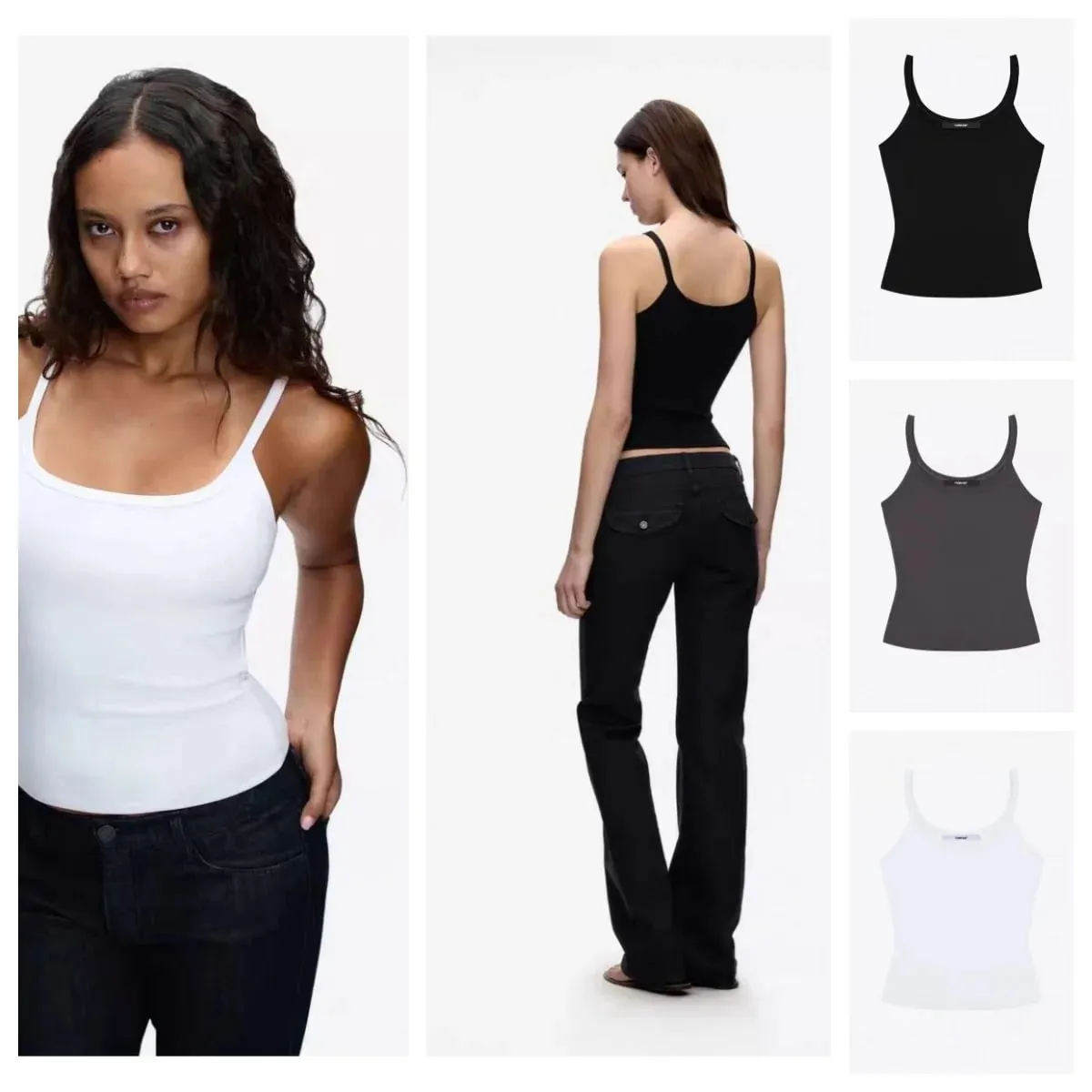 Tank American Style Crew Neck Slim Fit Stretch Basic Crop Top Sweet & Cool Sexy Camisole Vest — image 1