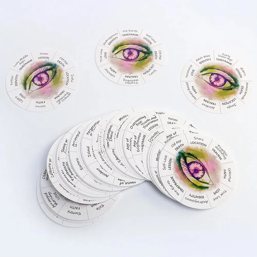 87 PCs Uncover Your Past Lives Oracle Cards Round Tarot Deck Divination Tool for Spiritual Enlightenment and Board Game