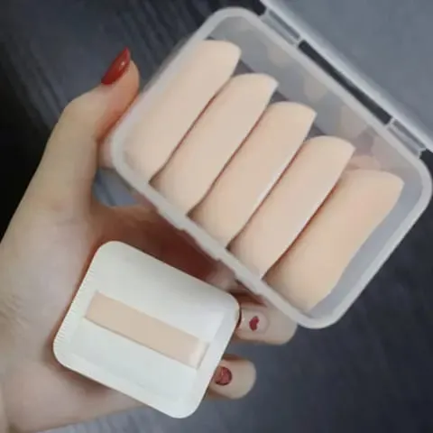 5pcs Round Square Triangle Shape Makeup Sponge Puff Dry Wet Dual-use Soft Cotton Candy Air Cushion Foundation Powder Puff