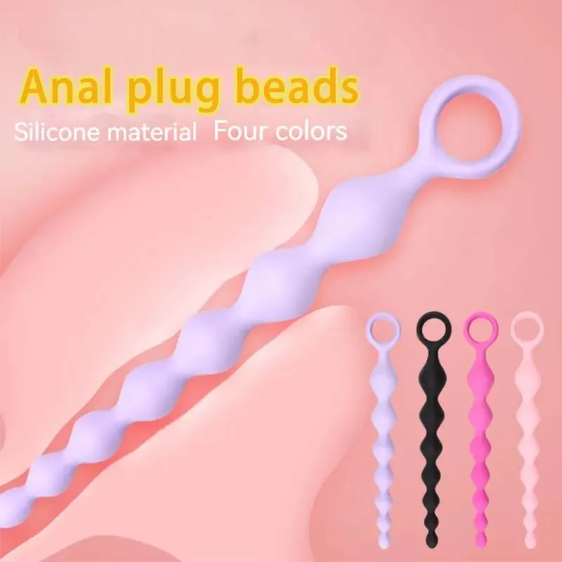 Soft Silicone Anal Dildo with Heart Beads Big Balls G-Spot Stimulating Butt Plugs for Couples Adult Sex Toy Sexy Anal Plug — image 3