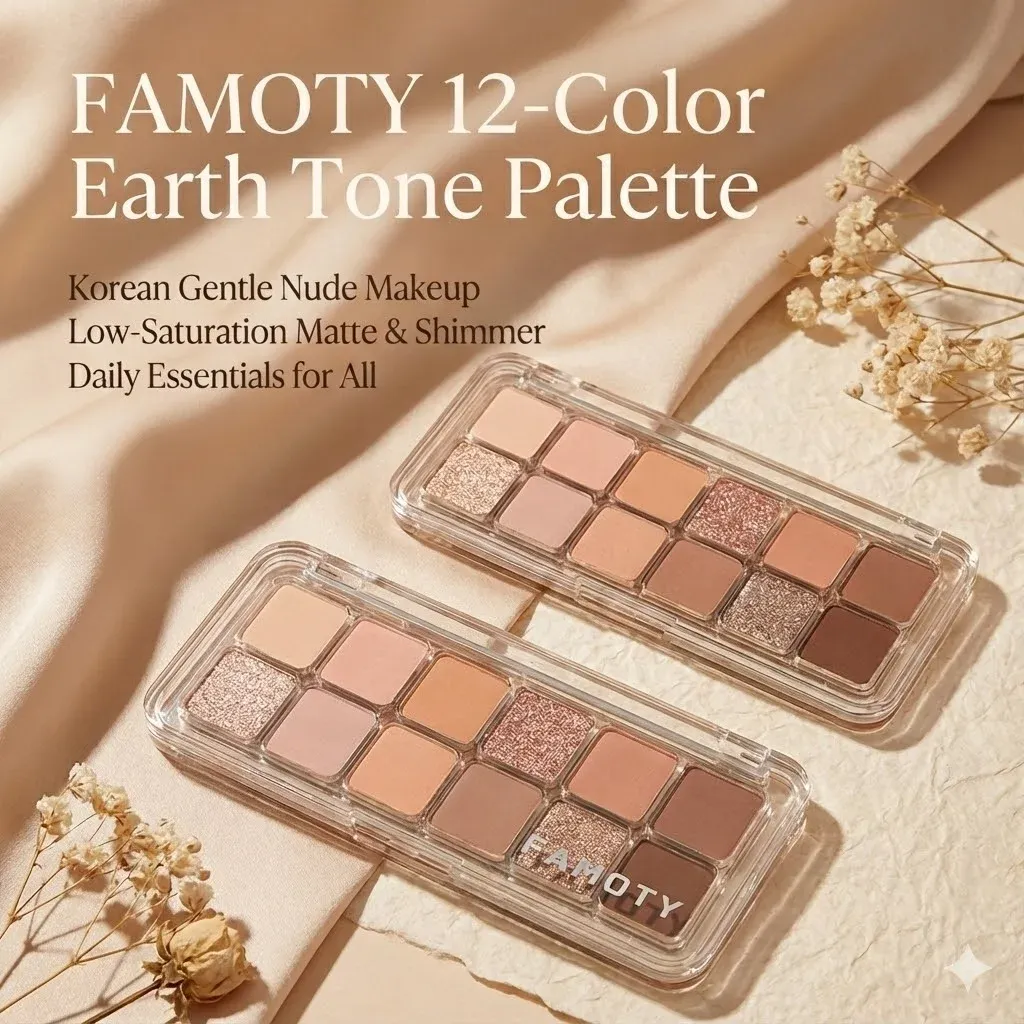 Palette de fards à paupières 12 couleurs à faible Saturation, tout mat, thé abricot, maquillage pour les yeux, maquillage quotidien de la terre, ombres à paupières longue durée