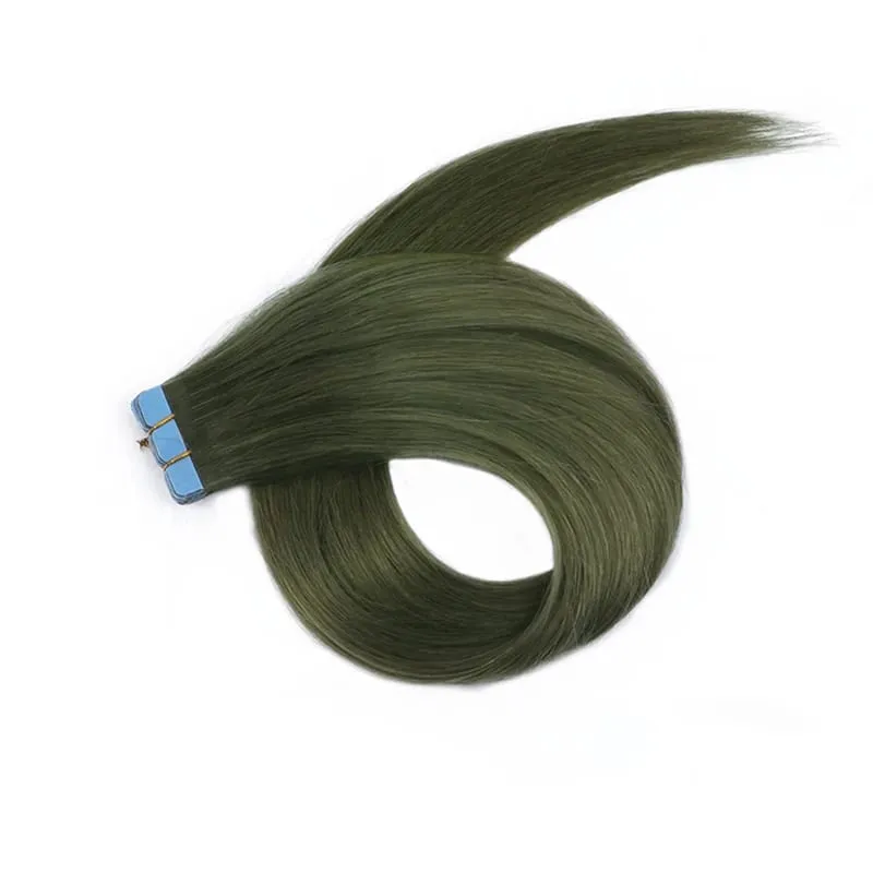 Mini Tape In Hair Extensions Human Hair Colored Skin Weft Machine-Remy Natural Tape in Extensions Purple 10pcs/pack 12-20 inch