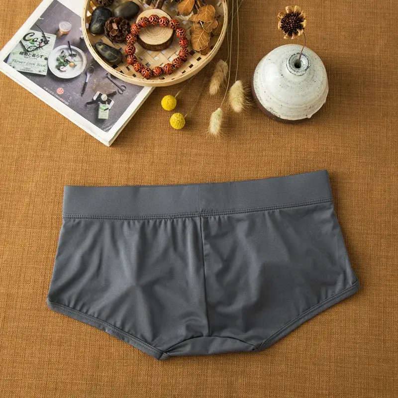 Herren-Unterwäsche aus Milchseide mit flachem Winkel, bequeme und hautfreundliche, atmungsaktive, seidig glatte, schnell trocknende Low-Rise-Boxershorts — image 12