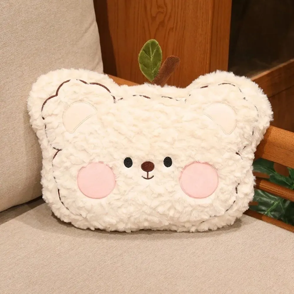 Seat Companion Soft Curly Fluff Bear Pillow Blush Cheek Cute Sofa Cushion Adorable Animal Stuffed Pillow Home Decor
