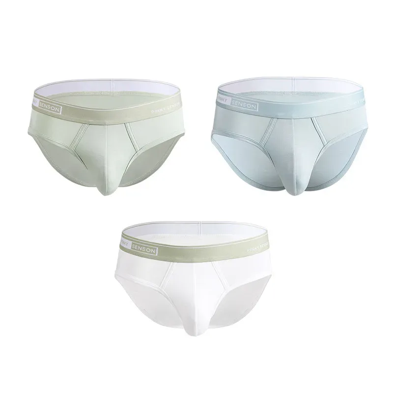 Pantaloni a triangolo da uomo modali nuovi sexy e traspiranti di grandi dimensioni mutande a vita media tinta unita per slip da uomo — image 12