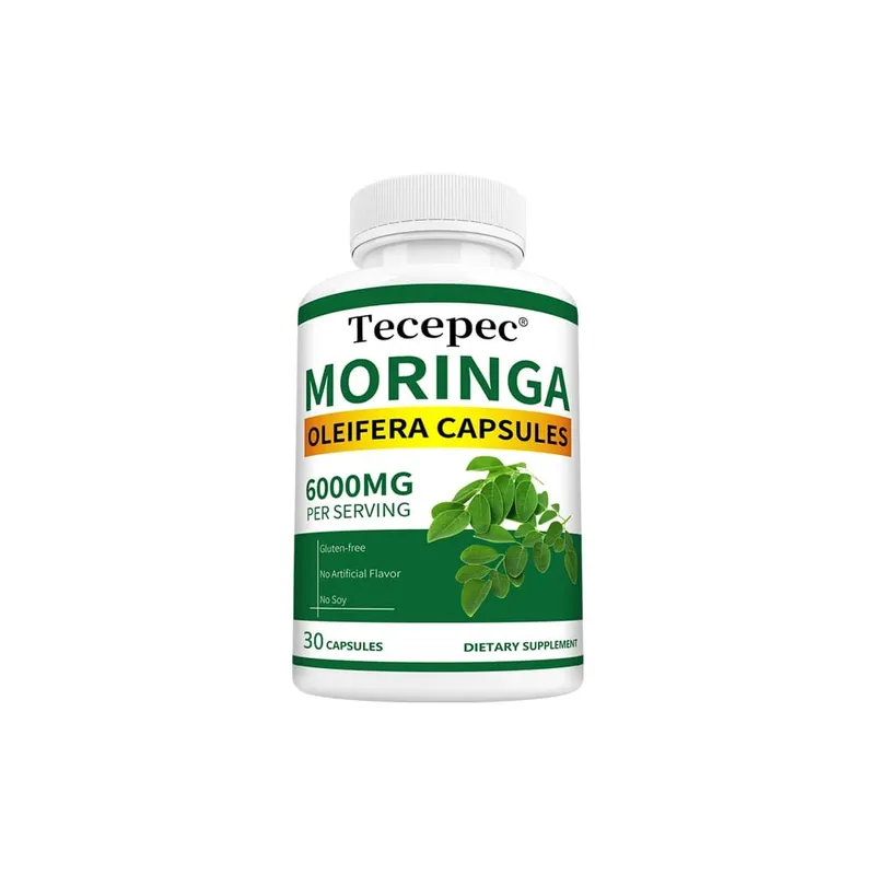 Organic Moringa Capsules 6000mg Antioxidant Boost Energy & Metabolism Support Immune Digestive Brain & Heart Health