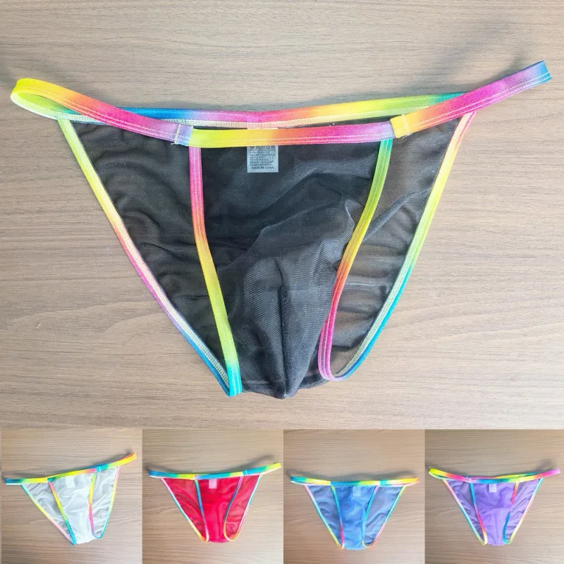 1pc Men Sexy Sheer Briefs Ultra Thin See Through Underwear Low Rise U Convex Pouch Mesh Breathable Panties Clubwear — image 9