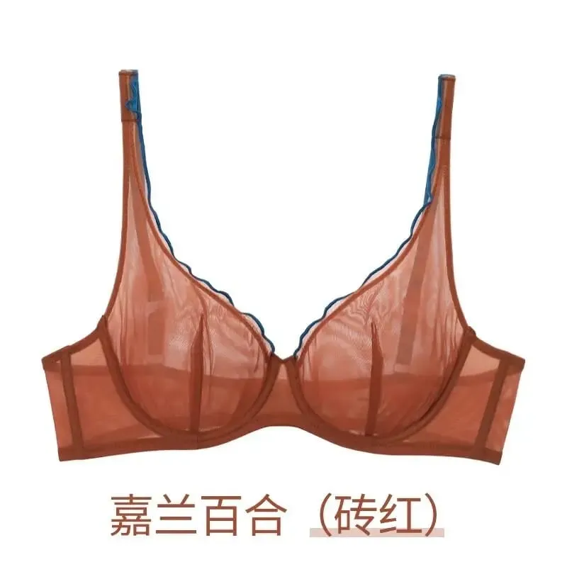 Sophisticated French Minimiser Bra Underwire Support Triangle Cups Non Padded Mesh Lingerie Set For Large Bust MOYISU Panty Set