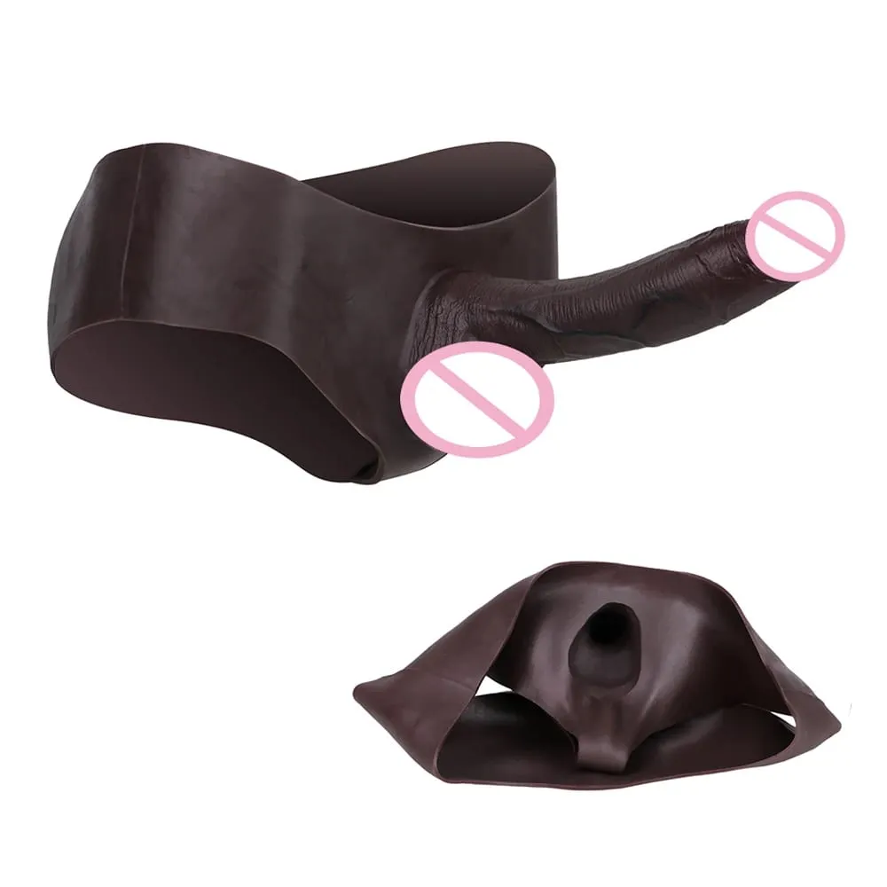 Ultra Realistic Hollow Dildo Panties Silicone Briefs Strapon Penis Extend Sleeve Pants Sex Toys For Men Dick Enlargement — image 3