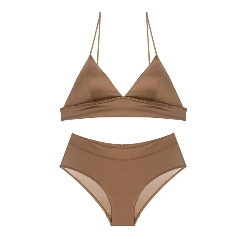 Best Seller Leopard Print Lingerie Set French Triangle Cup Wireless Bra Adjustable Straps Soft Comfortable Underwear Ladies S-XL — image 12