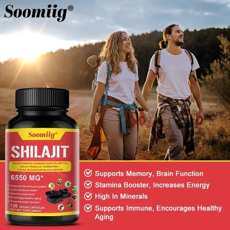 Pure Himalayan Shilajit Capsules - Supports Healthy Aging Bones and Joints Improves Energy Endurance and Muscle Recovery