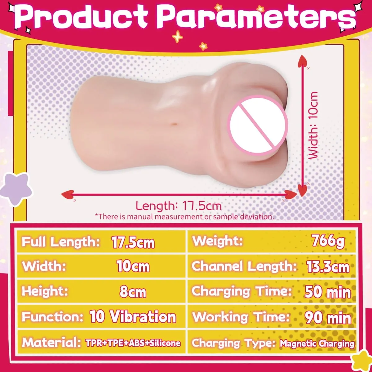 YUU Tight Vaginal Lifelike Masturbator for Men with Powerful 10 Vibration Sex Machine Onahole Dual Layer Firm Soft Waterproof — image 6