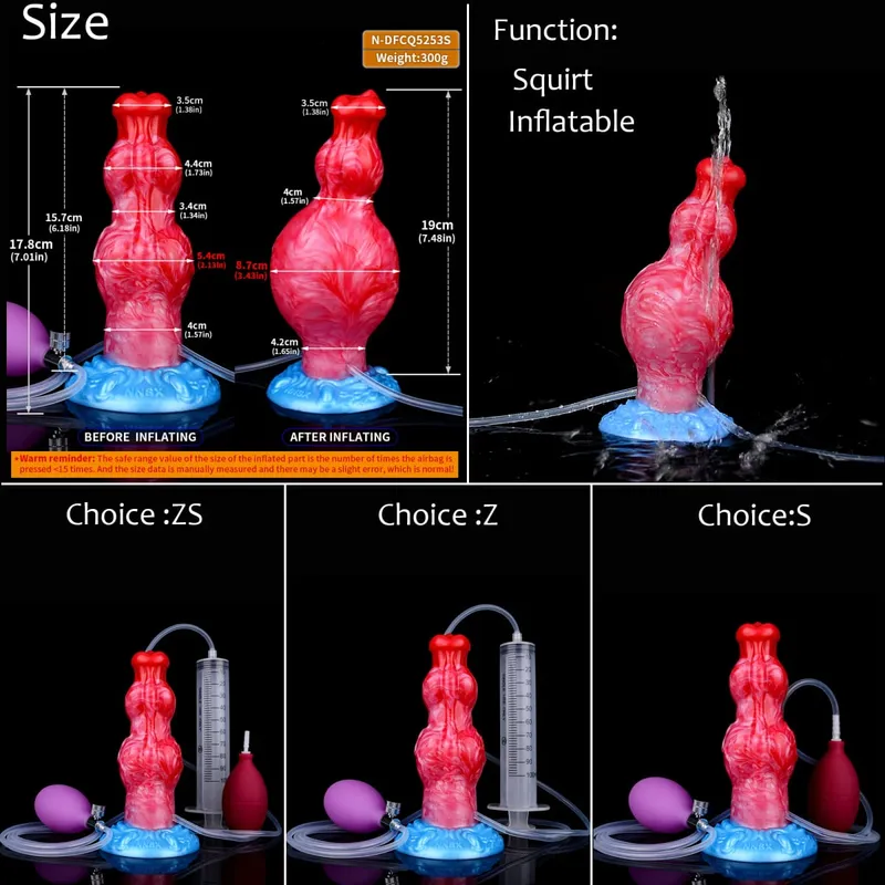 Gode ​​gonflable en Silicone avec nœud d'éjaculation, circonférence réglable, fantaisie, pénis de cheval, jouets sexuels pour adultes, dilatateur Anal