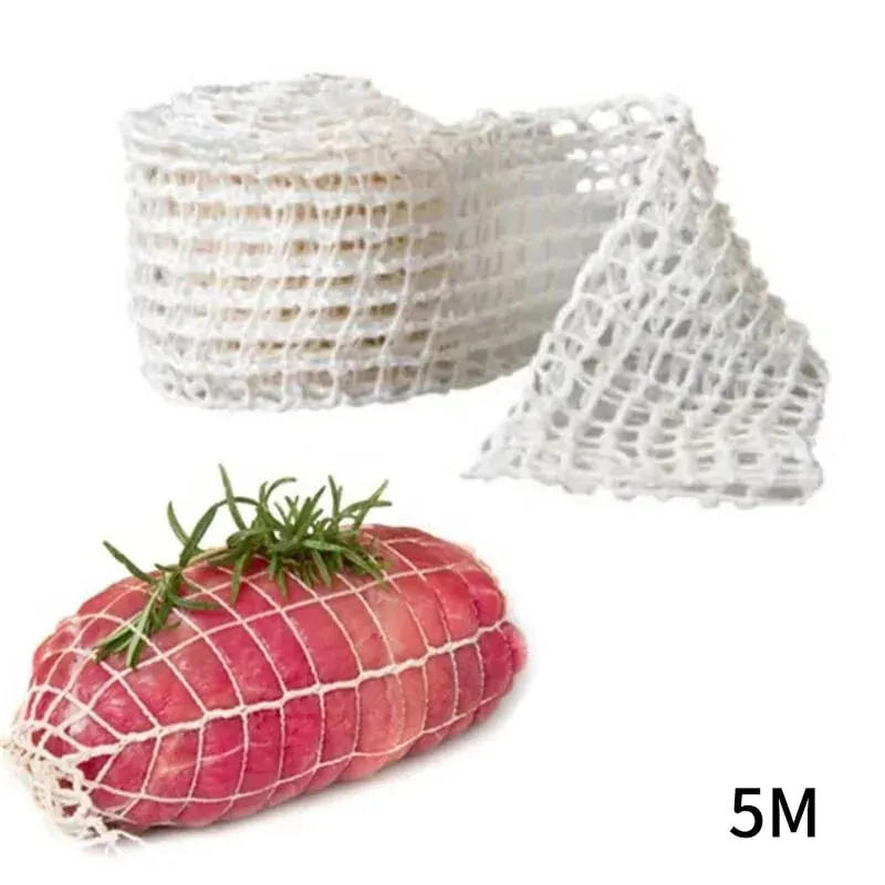 3/5/10/50 Meters Cotton Meat Net Elastic Smoked Meat Poultry Ham Netting Butcher 16 Holes Woven Packaging Net Cooking Tools — image 11