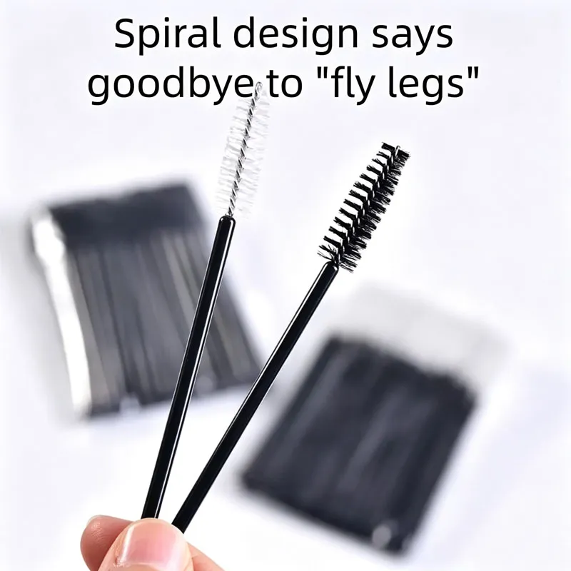 New 50/100pcs Microbrush for Eyelashes Brush Crystal Spoolie Brushes Eyebrow Comb Makeup Beauty Tool for Eyelashes HZS24 — image 4