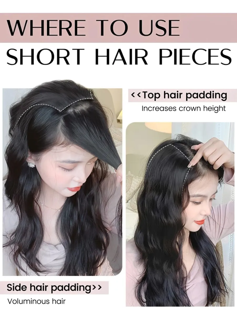 Synthetic Invisible Seamless Hair Pads Clip In One Piece Increase Hair Volume Hair Extensions Top Side Cover Hairpiece