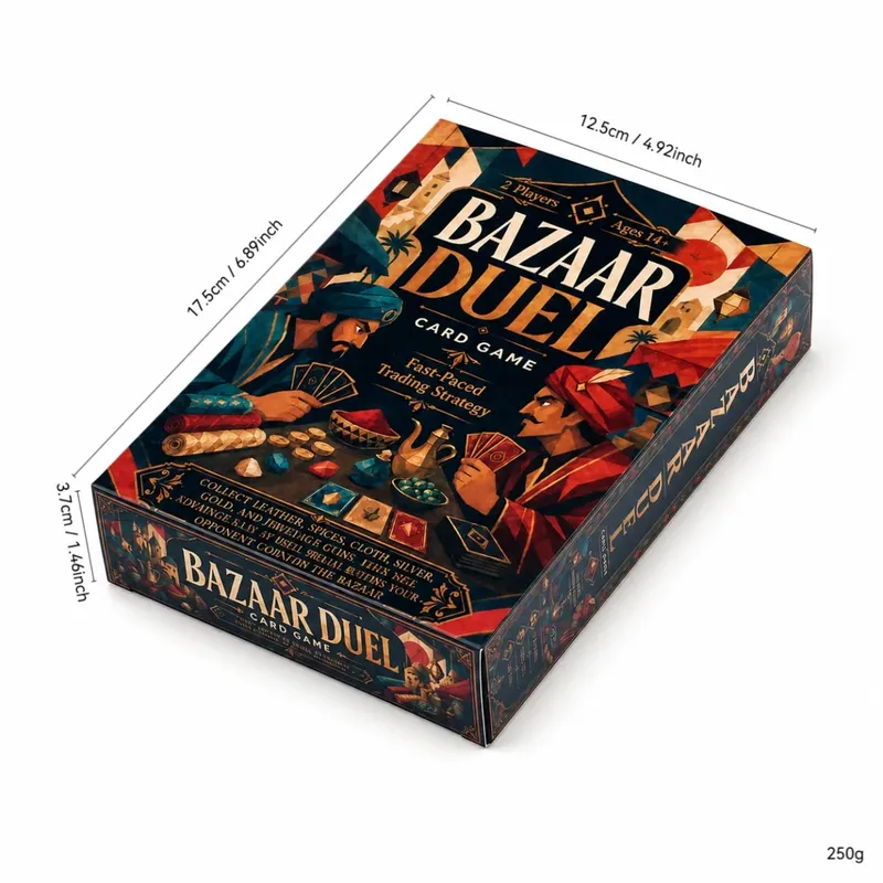 Bazaar Duel Card Game Fast Paced Market Trading Strategy Board Game Collect Leather Spices Cloth Silver Gold and Gems Exchange