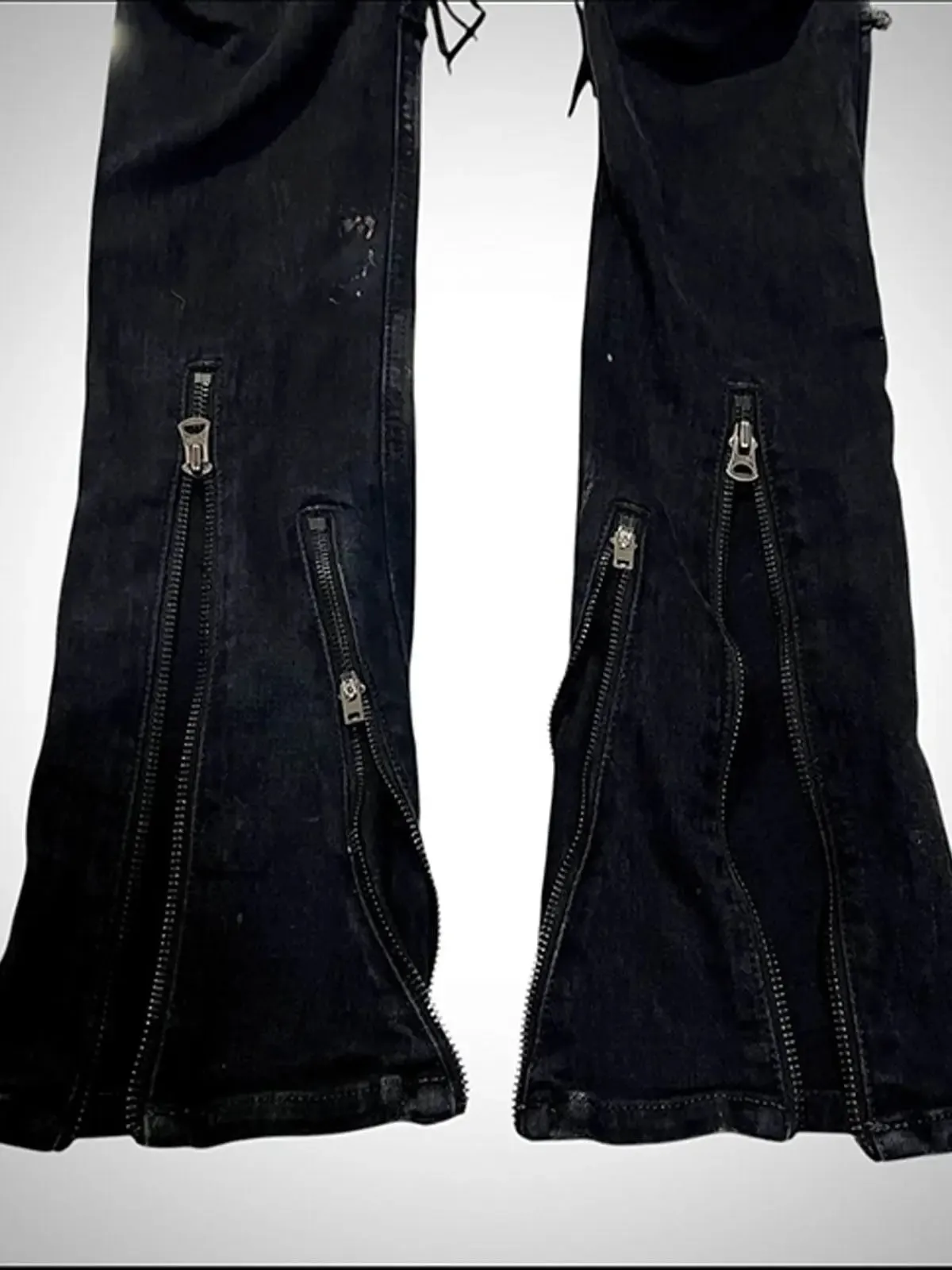 Ifsixwasnine Vision Washed Striped Lace-Up Slim-Fit Pull Jeans