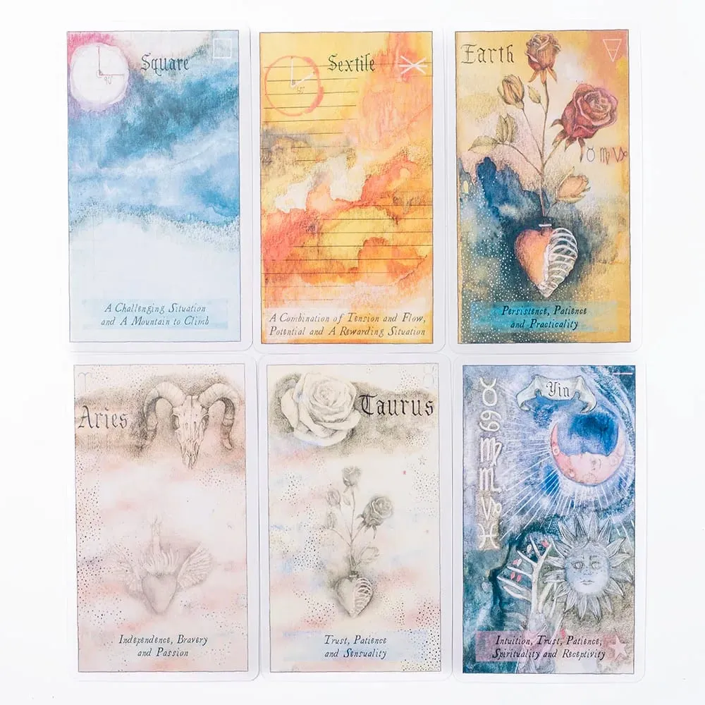 Heavenly Bodies 51-teiliges Astrologie-Orakel-Kartendeck für Schicksals-Wahrsagerei und Wahrsagerei, 10,4 x 6,1 cm großes Brettspiel für Partyspaß
