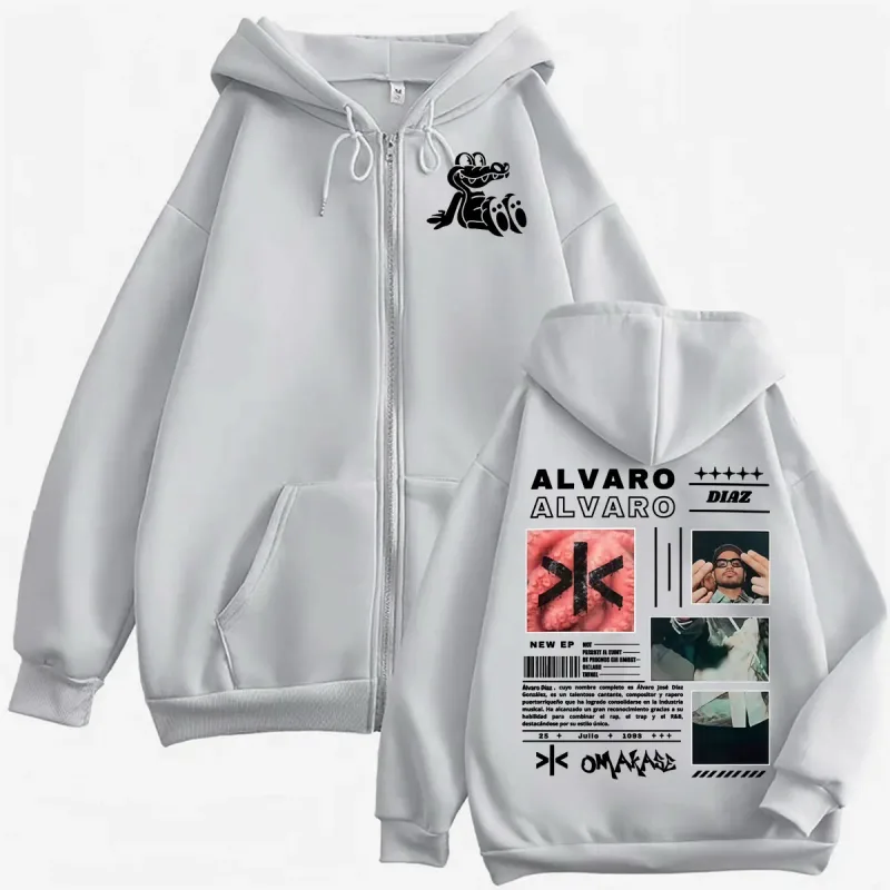 Alvaro Diaz Omakase New Album 2026 Zip Up Hoodies Men's Harajuku Vintage Jacket Sweatshirts Casual Fleece Cardigan Zipper Hoodie