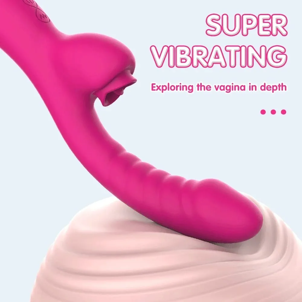 Dildo Vagina Massage Wand G-Spo Licking Clitoral Vibrator Female Sex Toy Clitoris Stimulate Tongue Vibrator Adult Women Sex Toy