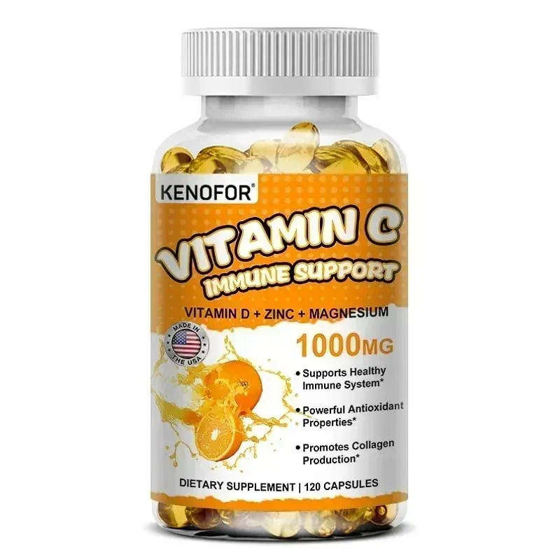 Vitamin C Capsules Antioxidant Support Immune System Cellular Energy Production Skin Brightening & Collagen Synthesis