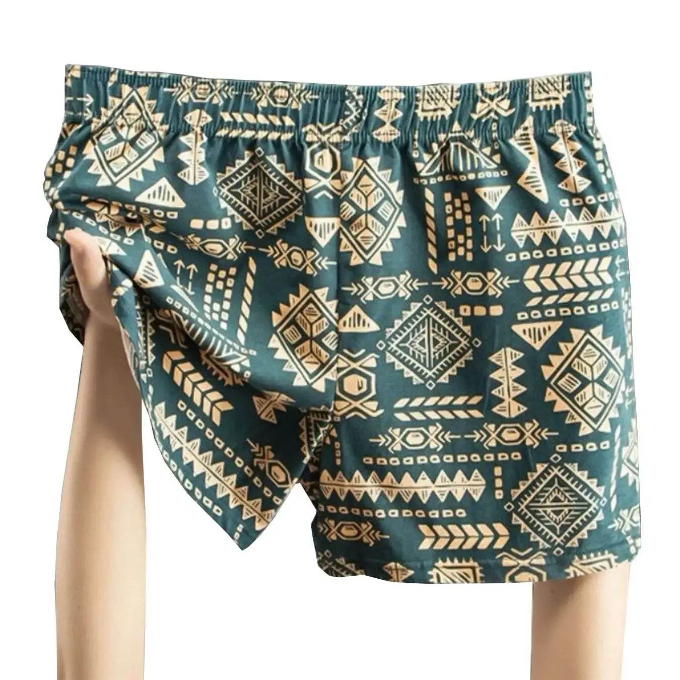 3PCS/SET Retro Ethnic Style Men's Underwear Print Men Boxer Shorts Aro Pants Trendy Casual Home New Breathable Men's Underpant