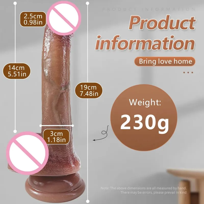 Realistic Long Dildo Flesh Skin Soft Big Dick Double Silicone Small Penis For Woman Man Anal Sex Toys Suction Cup Masturbator