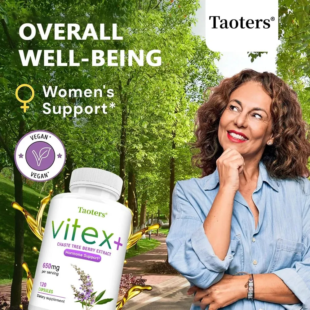 Organic Vitex Chaste Tree Berry Extract Capsules - 650mg Hormone Balance for Women Menopause/PMS Support Mood & Skin Health