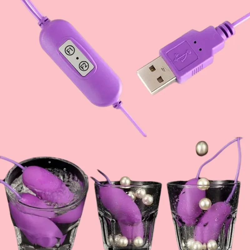 Powerful Double Vibrating Bullet Egg G Spot Clitoral Stimulator USB Rechargeable Waterproof Sex Toy for Women