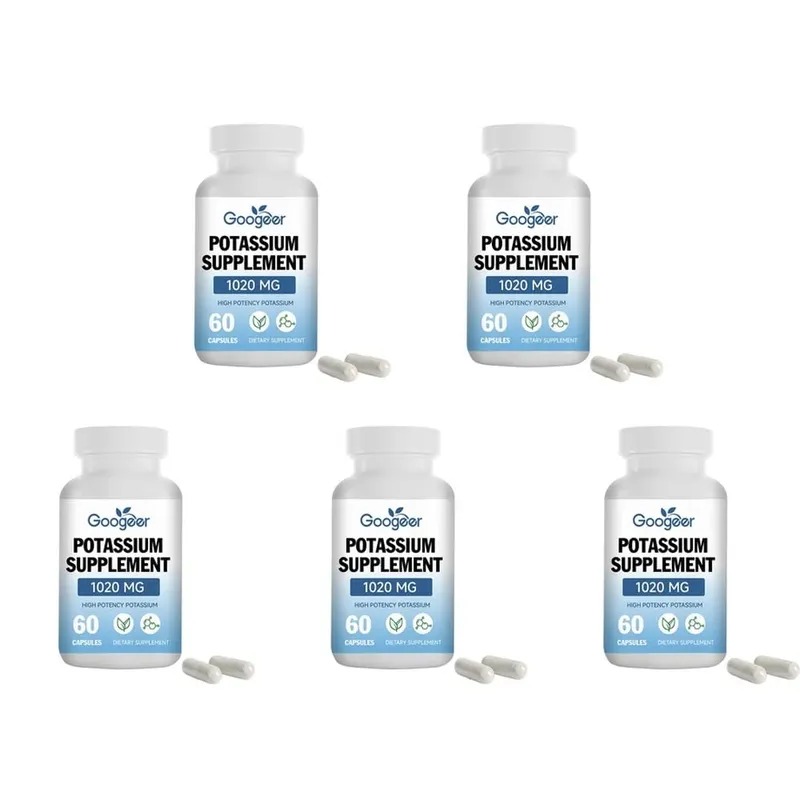 Googeer Potassium Supplement Capsules for Daily Mineral Gap Support 1020 Mg Equivalent Steady Potassium Level 60 Capsules
