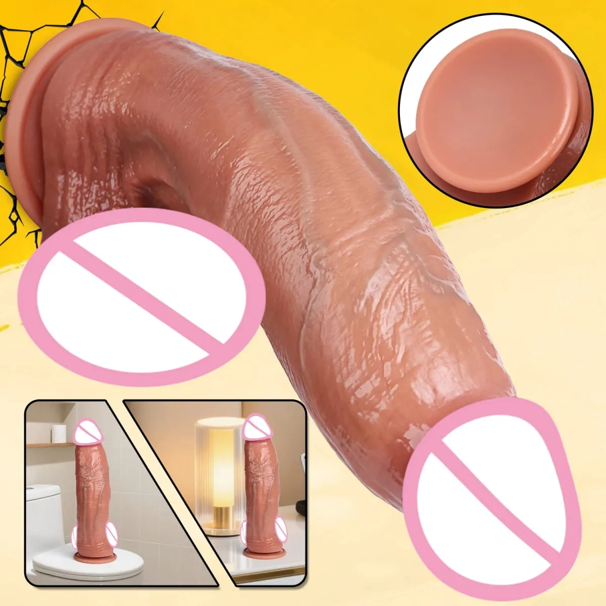 Bend Dildo Realistic Silicone Thick Penis Adult Sex Toys for Women Anal Vagina Masturbator Dildos with Suction Cup Dick Massager