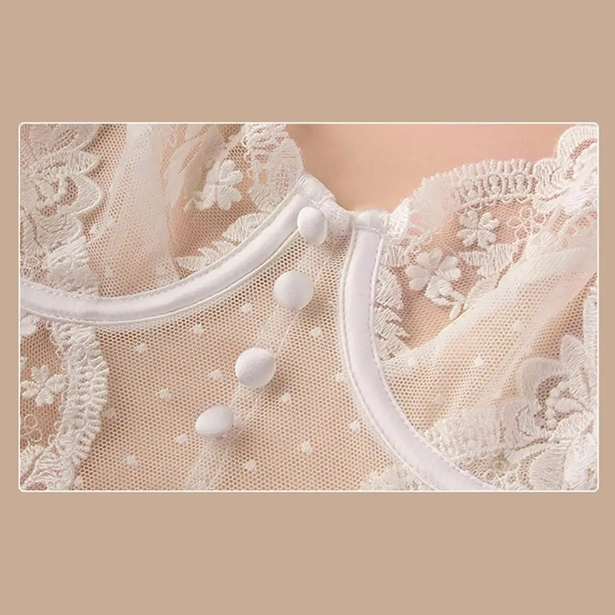Kvinder Lingeri Sæt 2-delt bodysuit Komfortabel Push up BH BH Trusse Sæt med Blomster Blonde BH til Bryllup Daglig Brug Nattøj