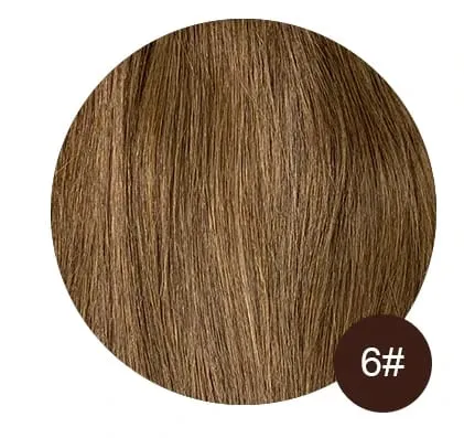 Solove Straight 6D-2 Virgin Human Hair Extensions Handmade Seamless Loop Micro Ring Hair Extensions 10-30” 50g/set Natural Color