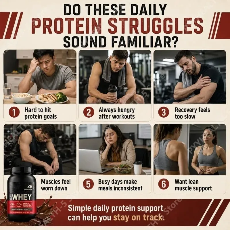 Whey Protein Powder Double Rich Chocolate 24g Protein Muscle Recovery Fitness Nutrition Support Gluten Free 899g 29 Servings — image 4