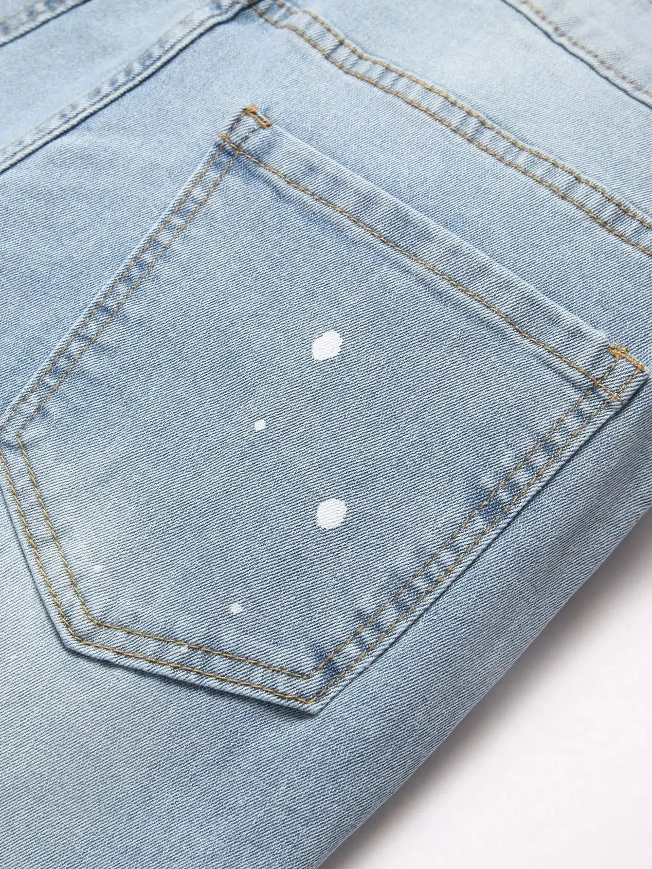 High Stretch Men Distressed Denim Jeans Ripped Hole Pink Biker Patches Paint Slim Fit Denim Trousers Casual Street Hip Hop Pants — image 6