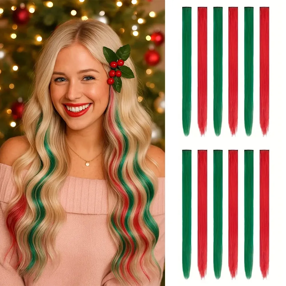 12Pcs Clip In Hair Extensions 22 Inch Synthetic Color Extensions Women's Exclusive Long Straight Style Multiple Colors Available
