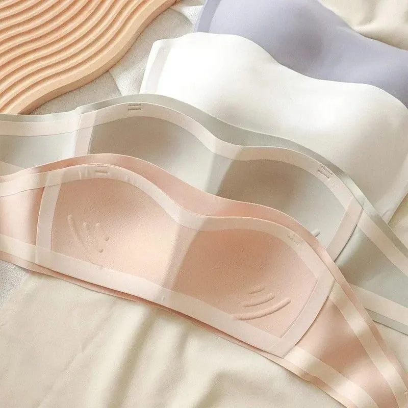 Seamless One-piece Tube Tops Women Removable Pads Intimates Basic Black/White/Skin Womens Strapless Bra Bandeau Sexy Lingerie