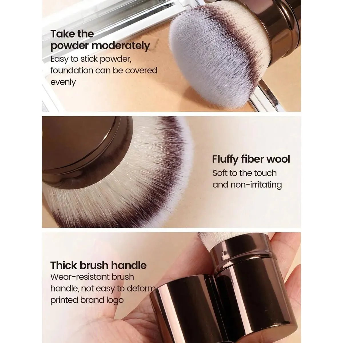 1pcs Retractable Blush Brush Kabuki Foundation Brush Soft Fluffy Powder Contour Makeup Brushes Portable Makeup Tools