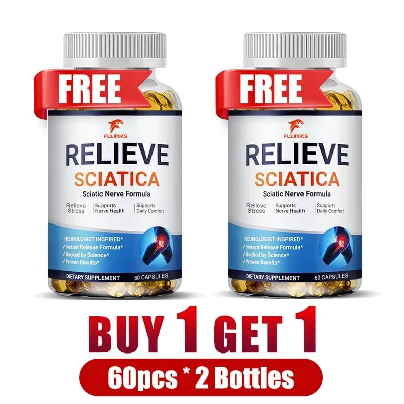 Relieve Sciatica Capsules Support Lower Lumbar Sciatic Hip Thigh Leg Foot Nerve & Joint Health Relax Muscles Flexibility